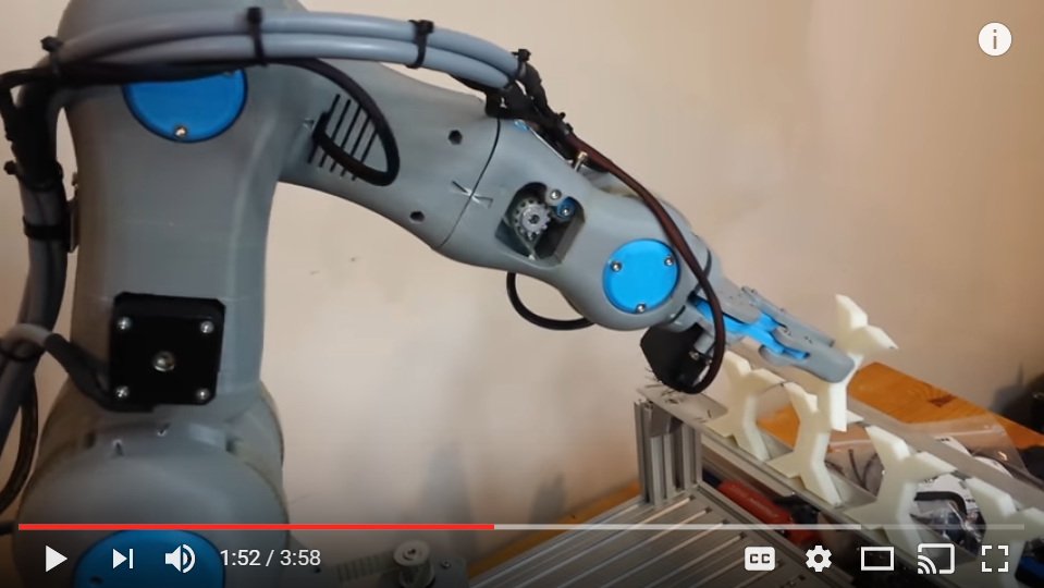 3D Printed 6 Axis Robot Arm - First Test